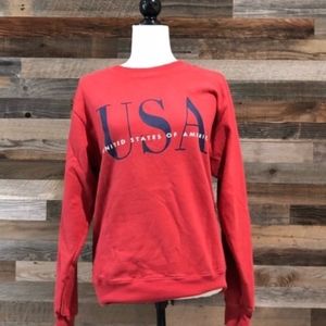 Brandy Melville- Red USA Sweatshirt